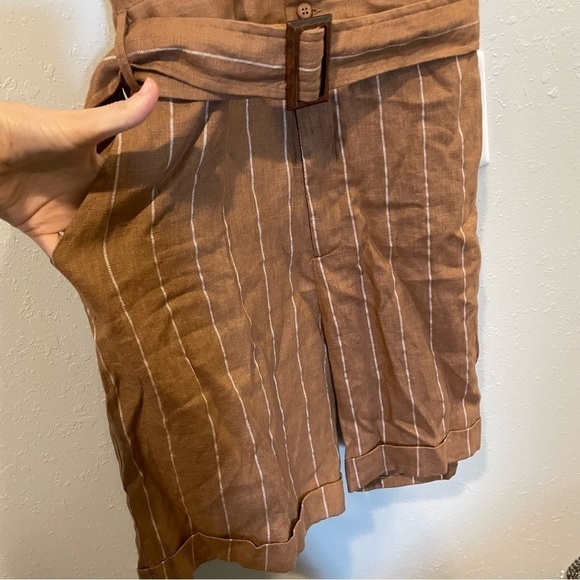 ROOLEE Linen Wylie Stripe Belted Romper - Picture 7 of 13